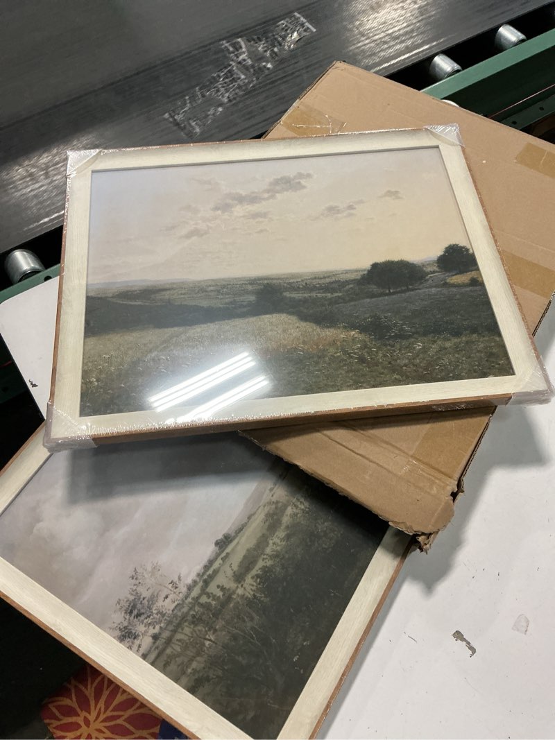 Condition photo showing New/Like New for VIYYIEA Vintage Landscape Framed Wall Art 2 Set, Nature Wilderness Scenery Paintings Decor Aesthetic, 10x12 Inch Canvas Print Artwork Home Decor, Retro Farmhouse Wall Pictures for Bedroom Living Room Nature Scene 10" L x 12" W
