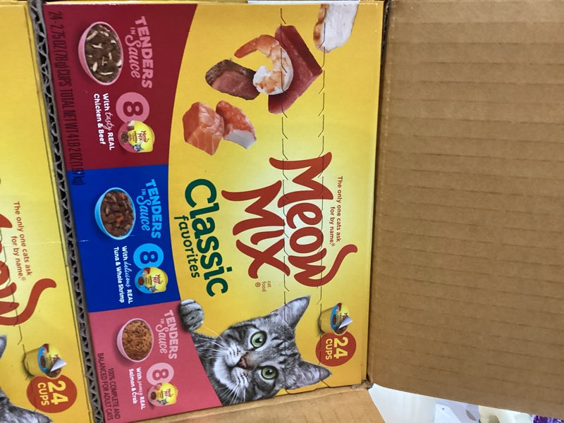 Condition photo showing New/Like New for Meow Mix Tenders in Sauce Wet Cat Food, Poultry & Beef Variety Pack, 2.75 Ounce Cup (Pack of 24) Variety Pack: Poultry & Beef 2.75 Ounce (Pack of 24)
