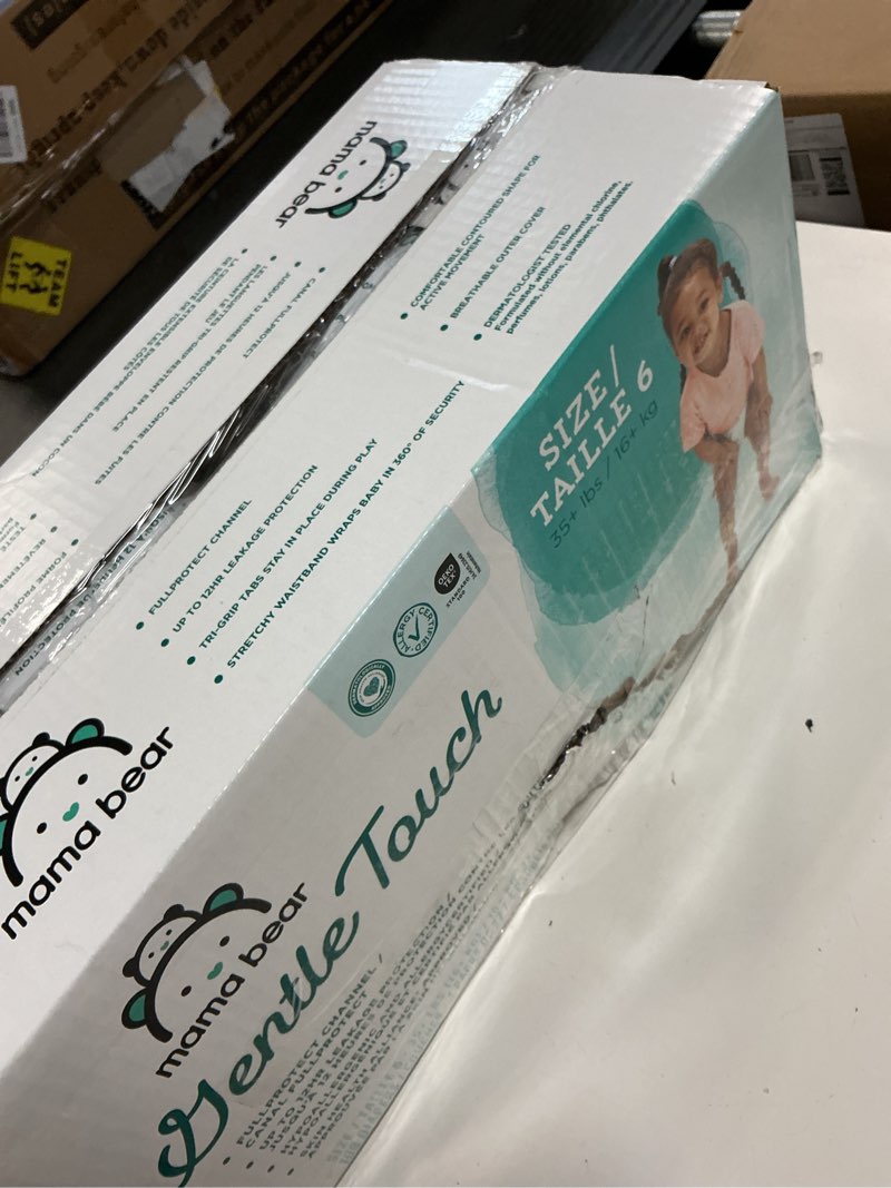Condition photo showing New/Like New for amazon brand - mama bear gentle touch baby diapers, size 6, 108 count (4 packs of 27), hypoallergenic, wetness indicator size 6 (108 count)