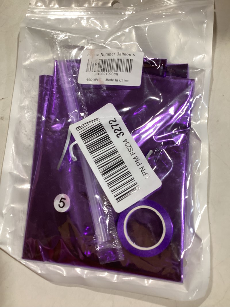 Condition photo showing New/Like New for 40 inch jumbo purple number 5 balloon giant balloons prom balloons helium foil mylar huge number balloons for birthday party decorations/wedding/anniversary purple 5
