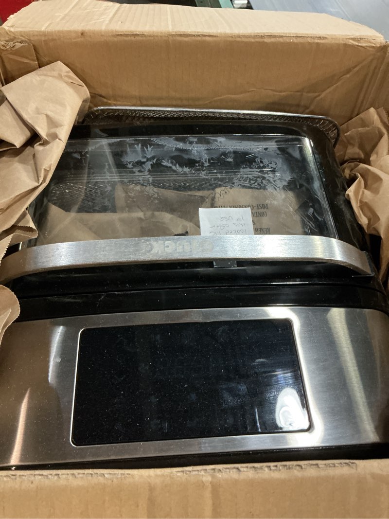 Condition photo showing As Is for Air Fryer Oven Large 20 QT, 10-in-1 Toaster Oven Air Fryer Combo with Window for Family, Airfryer Oven with Rotisserie, 3 Dehydrating Racks