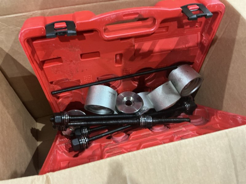 Condition photo showing As Is for universal press and pull sleeve kit car master bush bearing removal insertion tool for car repair auto maintenance