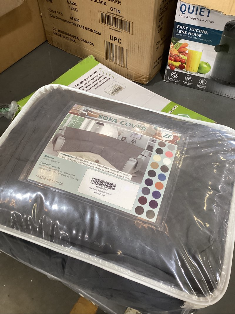 Condition photo showing New/Like New for arfntevss recliner sectional couch covers 1oo% waterproof l shape sofa cover for reclining l shaped sectional slipcover dog washable corner non slip protector (xl 5 seater with 1 console, dark gray) xl 5 seat with 1 console cover dark gray