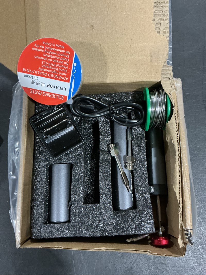 Condition photo showing As Is for Larlarsa Cordless Soldering Iron Kit, Rechargeable USB-C Soldering Pen with OLED Screen, Portable Battery Powered Solder Iron for Electronics Repair, Includes 3 Tips & Lead-Free Solder Wire