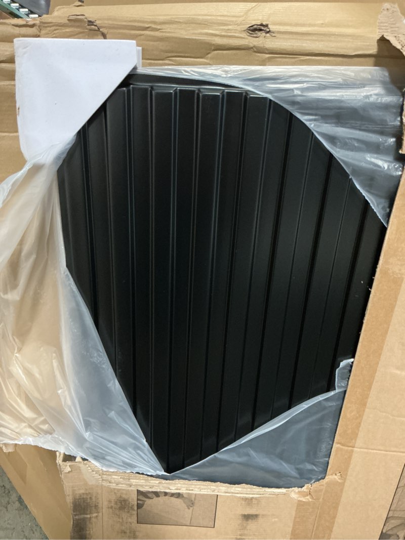 Condition photo showing Good Condition for Art3d 12-Pack Slat Design 3D Wall Panels for Interior Wall Decor, 2x4 FT PVC Decorative Drop Ceiling Tiles - Black 24 x 48in. Oblong - Black 12