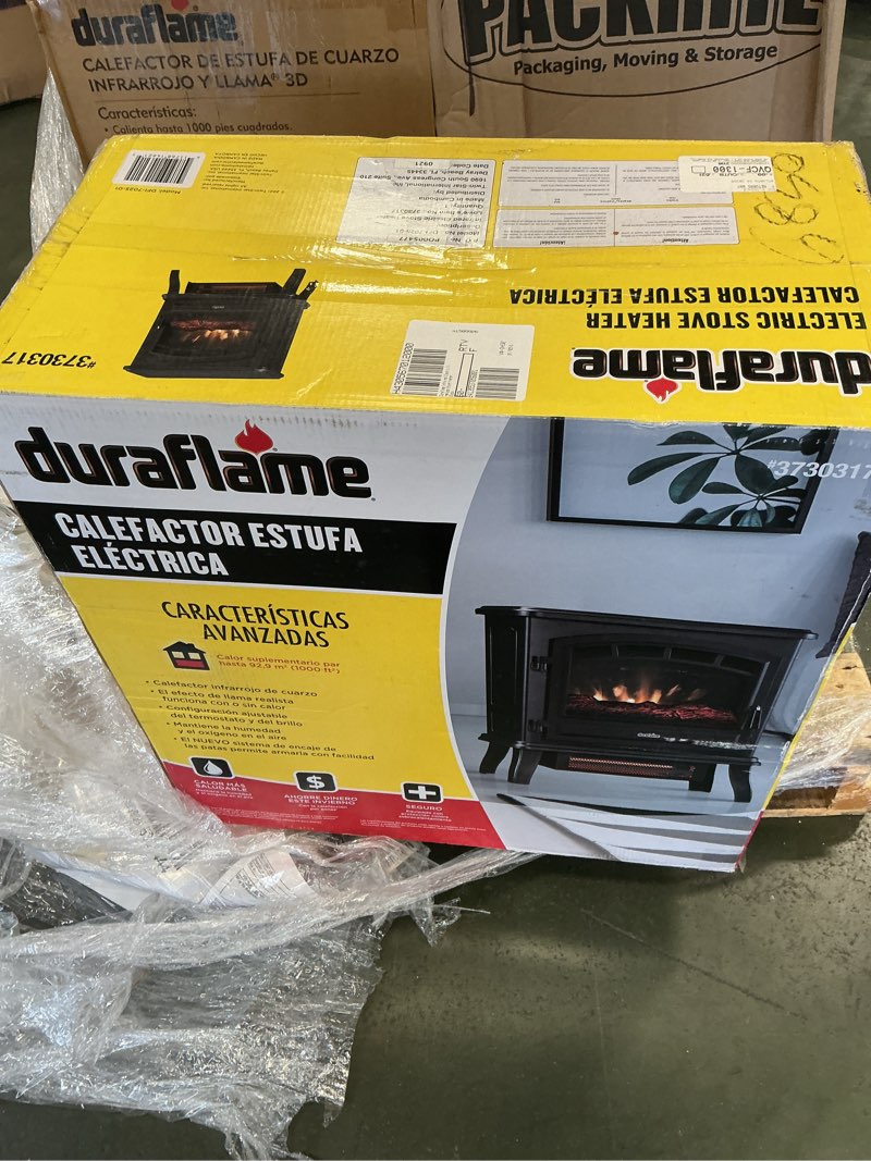 Condition photo showing New/Like New for duraflame® Infrared Quartz Electric Fireplace Stove Heater, Black