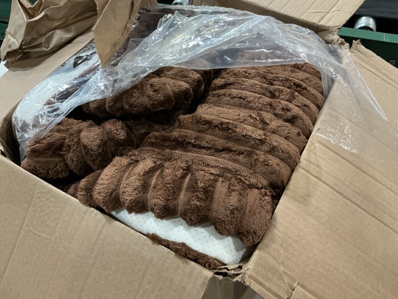Condition photo showing As Is for hyha couch covers for dogs washable, non slip plush dog sofa protectors, fuzzy pet couch covers for 3 cushion sofa pet friendly (brown, 27.6" x 82.7") brown 27.6" x 82.7"