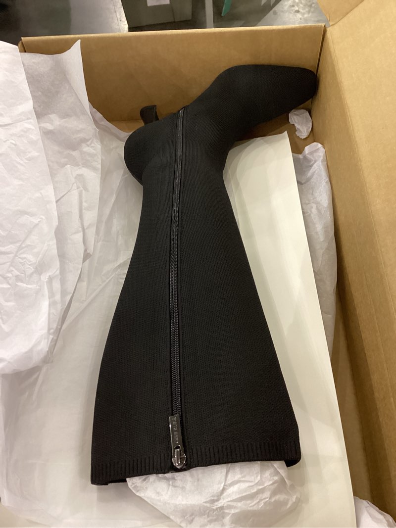 Anne Klein Women's Pillar Knee High Boot, Black Knit, 9 M