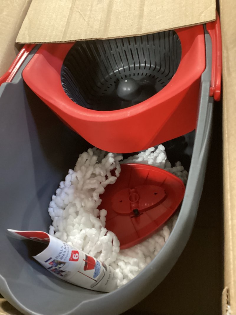 Condition photo showing Good Condition for o-cedar easywring microfiber spin mop, bucket floor cleaning system, red, gray, standard easywring spin mop & bucket