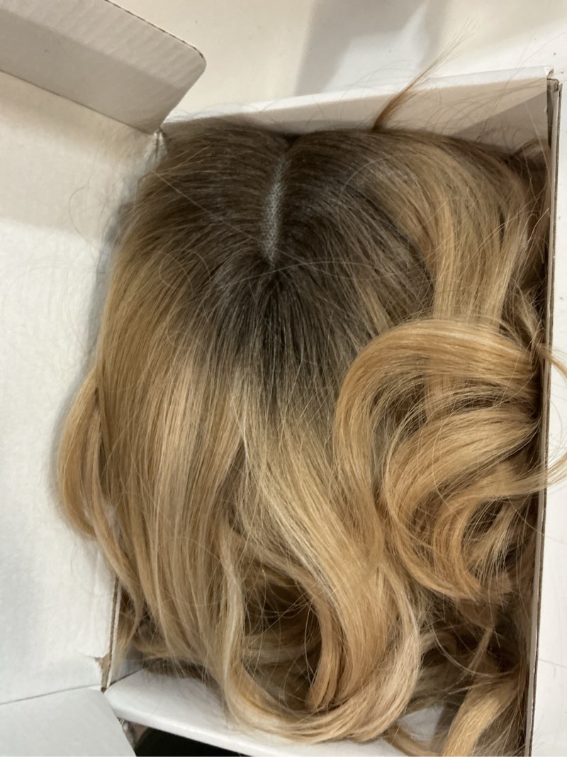 Condition photo showing Good Condition for starluck side part wavy wig dark brown layered lace front bob wig 14 inch shoulder length heat resistant synthetic wig for white women