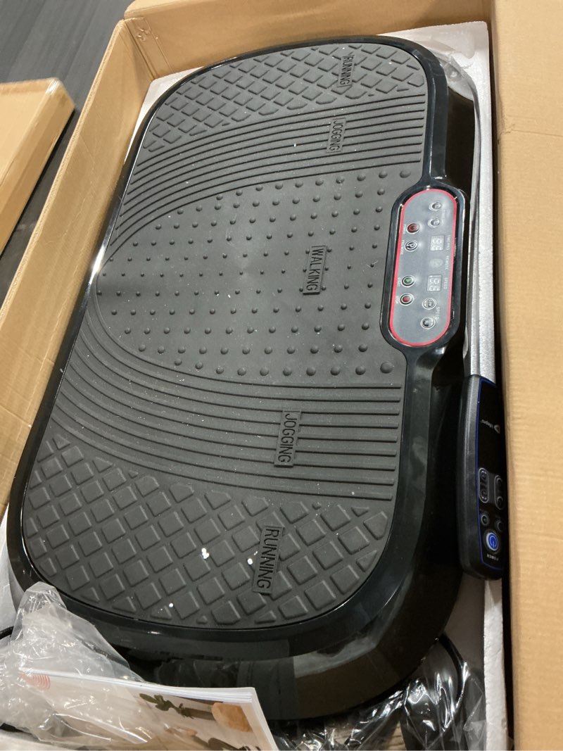 Condition photo showing As Is for lifepro waver vibration plate exercise machine for lymphatic drainage, muscle activation, full-body workout vibrating platform with loop bands, fitness equipment for strength toning & fat loss black