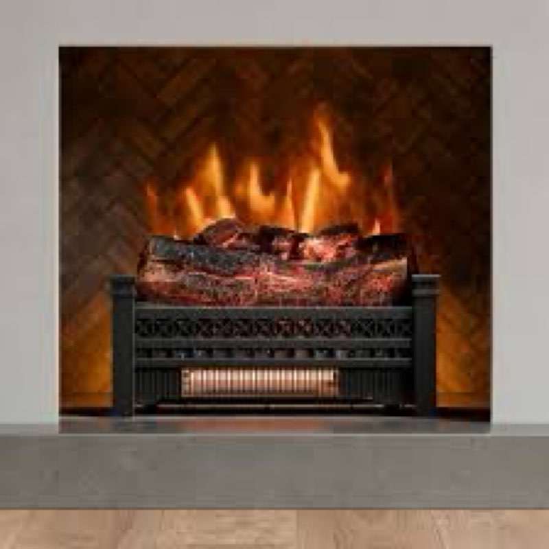 style selections 20.75-in w 5100 -btu black electric fireplace logs