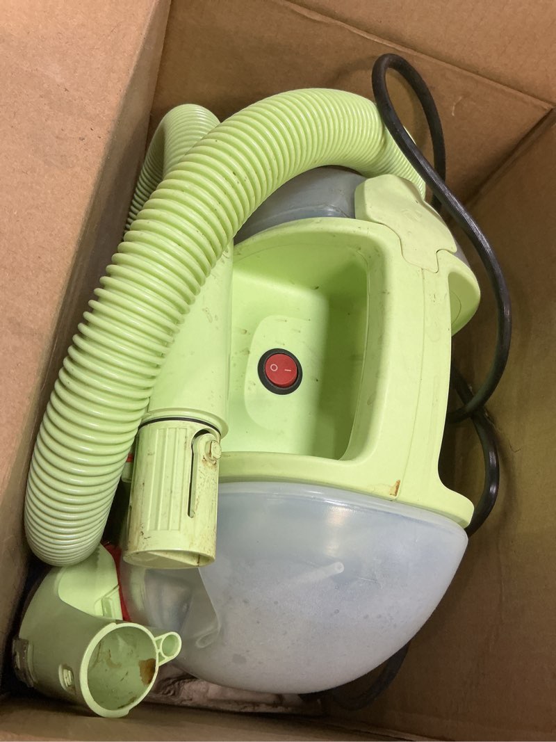 Condition photo showing As Is for BISSELL Little Green Mini Portable Carpet and Upholstery Deep Cleaner, Car/Auto Detailer, with HydroRinse Self-Cleaning Tool and 4" Tough Stain Tool, Tea Green, 4075