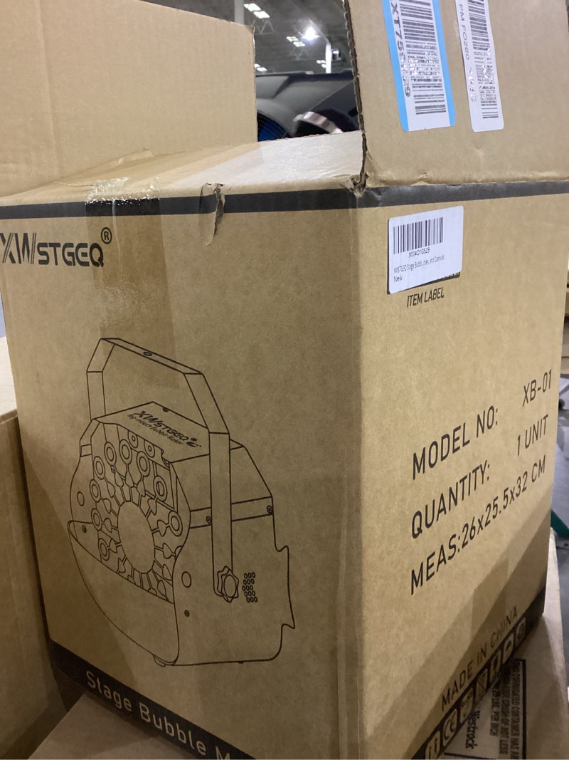 Condition photo showing As Is for Stage Bubble Machine with Lights, Wireless Remote - Perfect for Weddings, Commercial Performances, Parties, and Carnivals