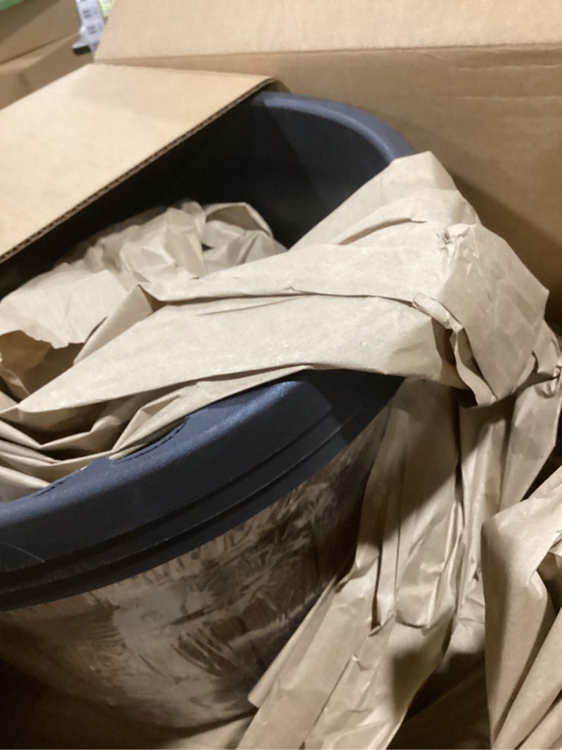 Condition photo showing Good Condition for Quarut Large Plastic 3 Pack16 inch Plant Pots,Whiskey Barrel Planters with Drainage Holes & Saucer.Flower Pots Imitation Wine Barrel Design for Indoor & Outdoor Garden Balcony Plants.7 Gallons(Brown) 16 inches