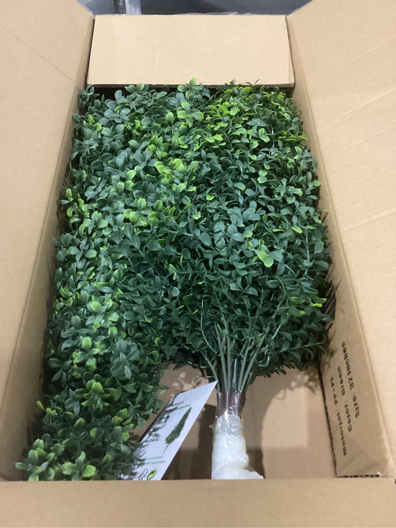 Condition photo showing New/Like New for 2.6FT Artificial Boxwood Topiary 2 Set, Fake Outdoor Shrubs with Spike for Front Porch Garden Decor,Eazy to Push in The Ground Faux Bushes for Outdoor/Indoor Decor 2 Pack
