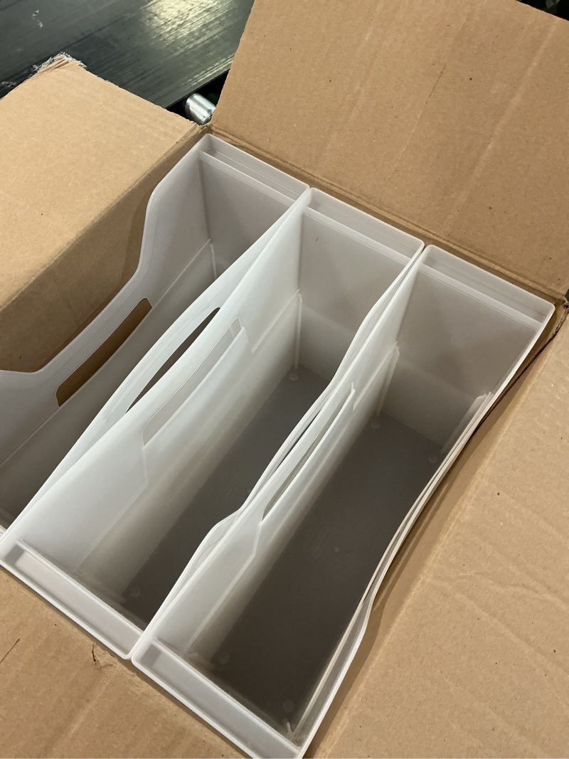 Condition photo showing Good Condition for IRIS USA Small Portable Desktop File Box with Open Lid, 6 Pack, Side Handles, Hanging File Folders, Tabs & Inserts, Letter Size, Magazines, Newspapers, Mail, Books, Notebooks, Clear Clear S - 6 Pack