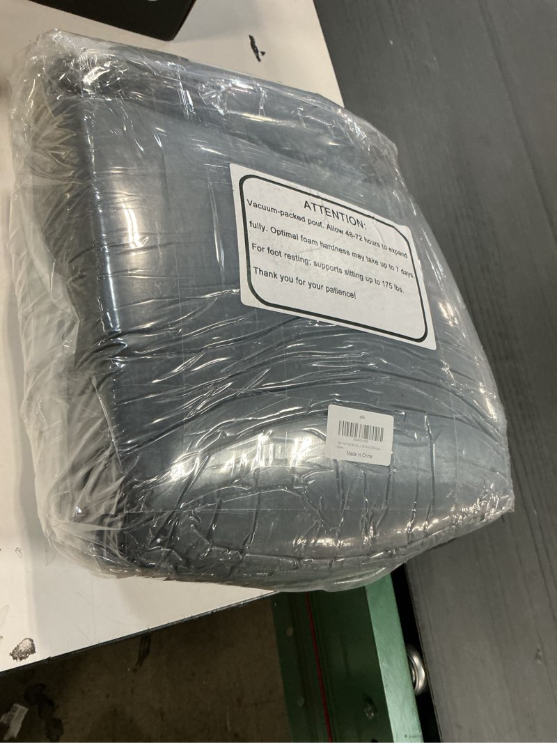 Condition photo showing New/Like New for Pouf Ottoman Stuffed Modern Foam Pouf Ottoman Filler Velvet Floor Pouf Round Foot Stool 20 * 12 Inches Ottoman Foot Rest for Living Room, Home Decor (Coffee) 20"D x 20"W x 12"H Coffee Stripe