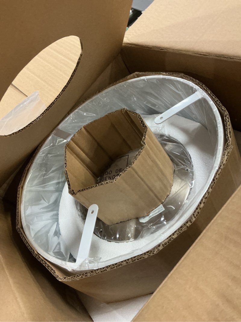 Condition photo showing New/Like New for Progress Lighting Inspire LED Collection One-Light LED Flush Mount, Brushed Nickel, 6.00x13.00x13.00