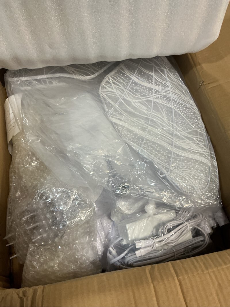 Condition photo showing New/Like New for 2pcs wedding butterfly floor lamp, romantic butterfly lights, 23.6in movable atmosphere decoration lighting, 3-color led butterfly floor lamp for banquet, birthdays, party,white silver gauze