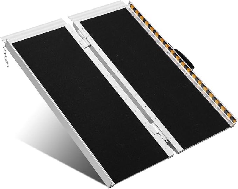 portable wheelchair ramp 3ft, weight capacity 800lbs non-slip door threshold ramp, aluminum ramps for wheelchairs for home,steps, stairs, doorways, curbs
