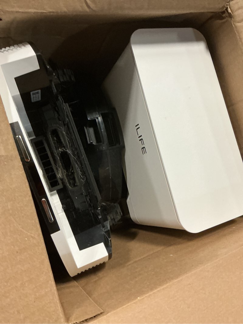 Condition photo showing As Is for ILIFE A30 Pro Robot Vacuum and Mop, Self Emptying Station for 60 Days, 5000Pa Suction, LiDAR Navigation, No-Go Zones, 2.4G WiFi/App/Alexa/Remote Control, Clean Hard Floors to Medium-Pile Carpet, 110V