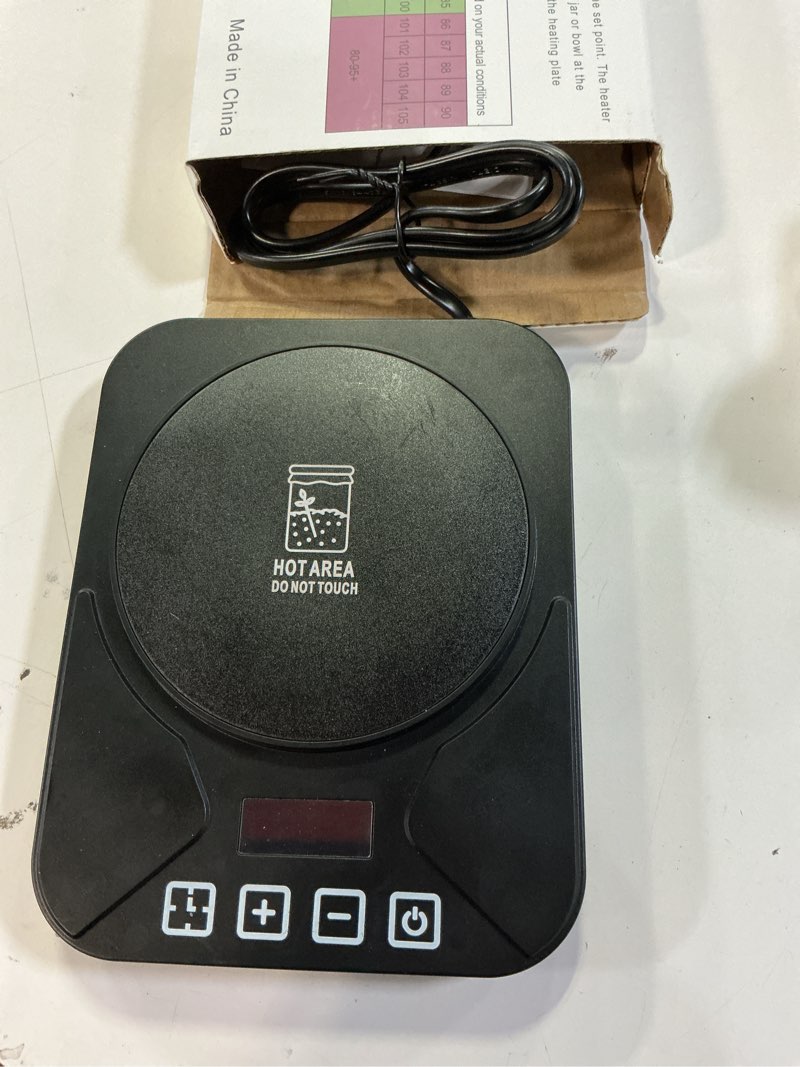 Condition photo showing Good Condition for Sourdough Starter Warmer Mat - 24H Timer - Precise 1°F Thermostat Control (70-100°F) - Smart Memory Warming On/Off - Fits Jars Up to 40oz - Perfect for Home Baking (Black)