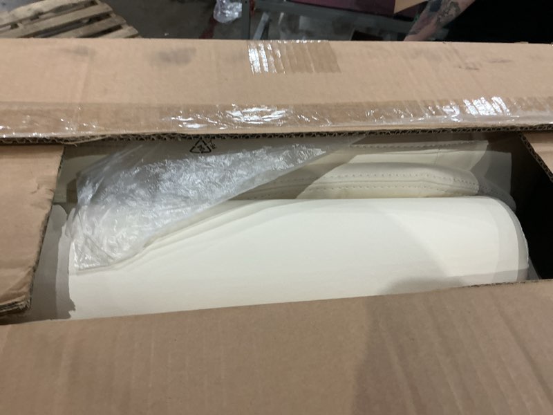 Condition photo showing Good Condition for amazon basics classic puresoft pu padded mid-back office chair with armrest, height adjustable, easy to assemble, 26"d x 23.75"w x 42"h, cream