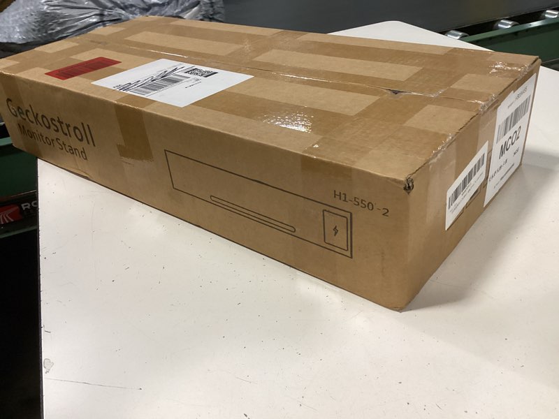 Condition photo showing New/Like New for 2-tier metal computer monitor stand & laptop desk shelf, 21.6 inches, 22w charging, 2 usb 3.0, 1 usb 2.0, heavy duty, black, metal usb hub fast charging version two-layer 550mm