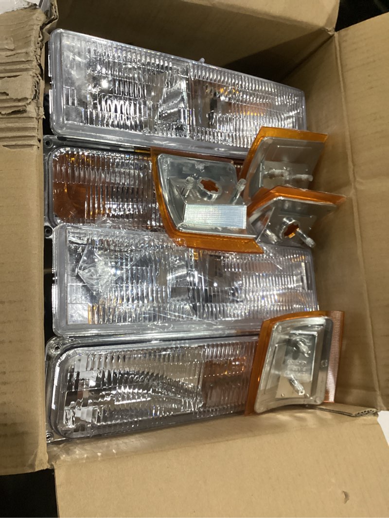Condition photo showing Good Condition for headlights assembly compatible with 1994 1995 1996 1997 1998 obs chevy silverado c/k 1500 2500 3500 suburban , 95-99 tahoe headlamp w/ bumper light ,factory style 94-98 chevy