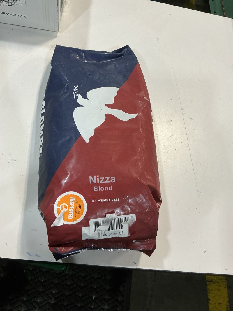 Condition photo showing Good Condition for bbd: unknown - la colombe nizza medium roast whole bean coffee - notes of milk chocolate, nuts & brownie with honey-sweet roasted nuttiness, 5 pound (pack of 1) nizza 80 ounce (pack of 1)