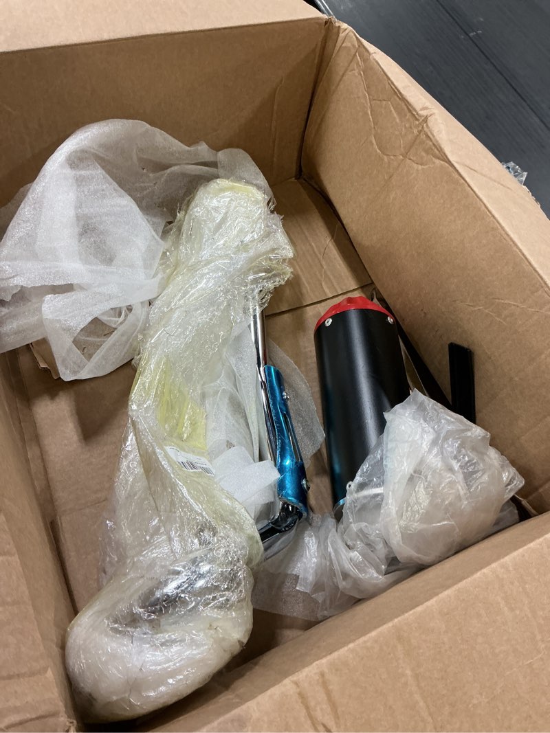 Condition photo showing As Is for fvrito exhaust muffler silencer pipe assembly kit for 70cc 90cc 110cc 125cc crf50 xr50 ssr sr110 roketa taotao db14 db10 x-pro db-x20 sdg coolster chinese mini pit dirt bike motocross parts red