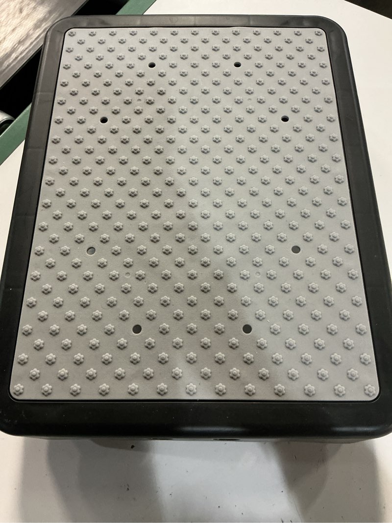 Condition photo showing Good Condition for soyo mobility one step stool, heavy duty indoor outdoor non-slip small step platform assistive device for adult elderly, standing support and step riser for car, bed, door, stair, bathroom, black-gray