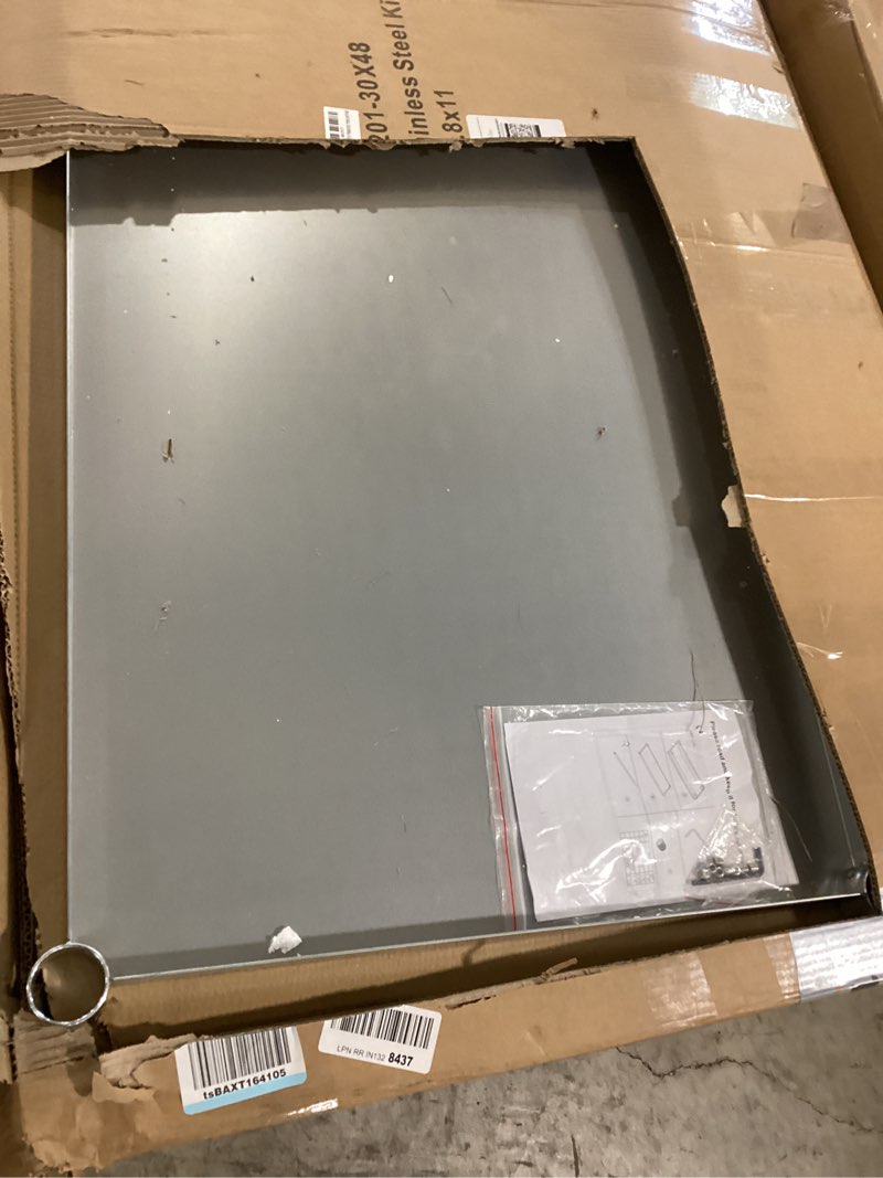Condition photo showing Good Condition for derro stainless steel table for prep & work, 30x48 in, nsf metal commercial heavy duty table with backsplash and adjustable under shelf and foot for restaurant, home and hotel 30x48in