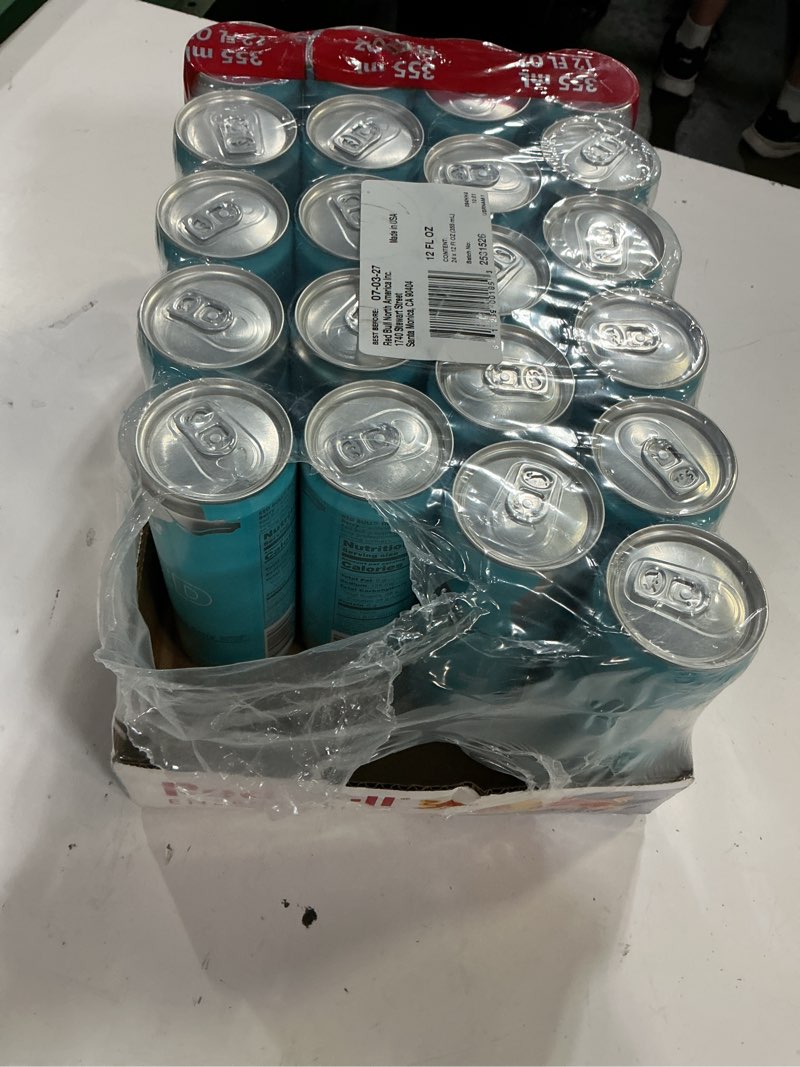 Condition photo showing Good Condition for red bull iced vanilla berry energy drink, with 114mg caffeine plus taurine & b vitamins, 12 fl oz, pack of 21
