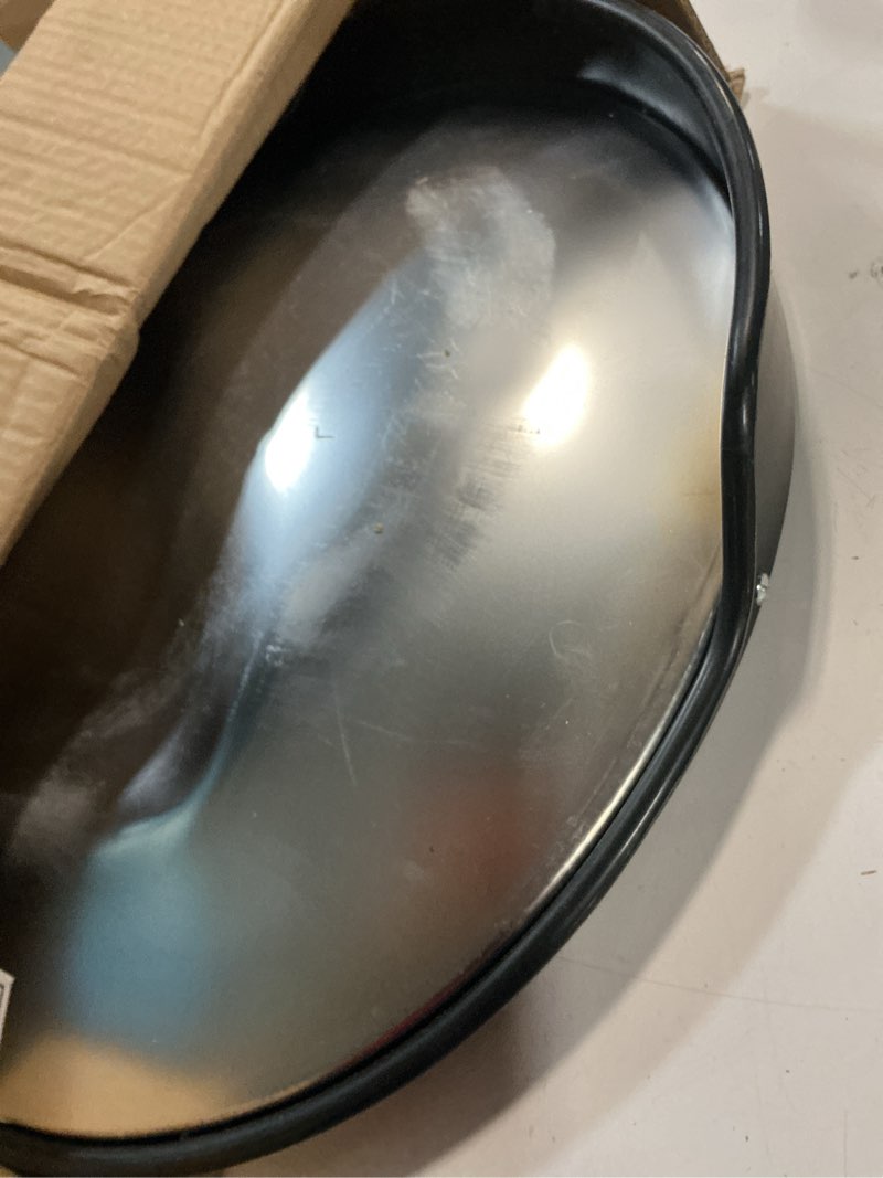 Condition photo showing As Is for securityman 18 inch convex mirror for blind spots - shatterproof with adjustable 90° fisheye view - outdoor and indoor safety mirror for driveways, garages, and hallways 18 inches