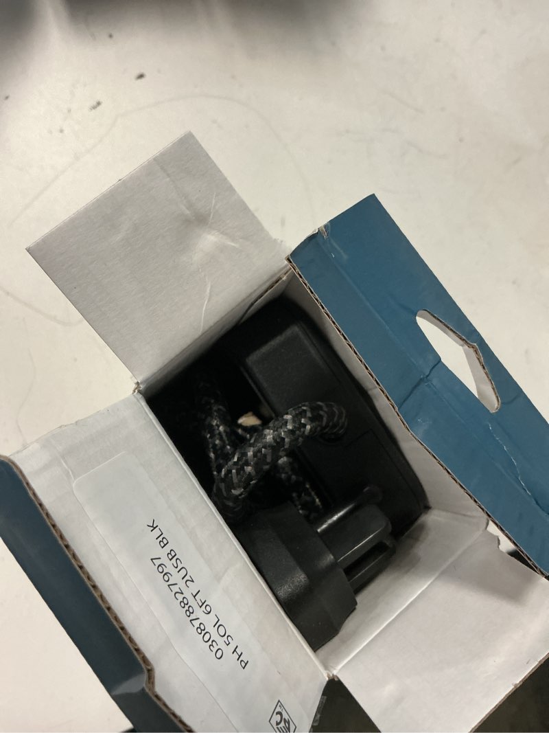 Condition photo showing As Is for philips 6-ft 5-outlet surge protector, 1 usb-a, 1 usb-c, 15w, 1500j, braided cord, black