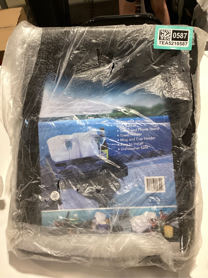 Condition photo showing Good Condition for hot tub towel holder, snack tray, phione and tablet stand