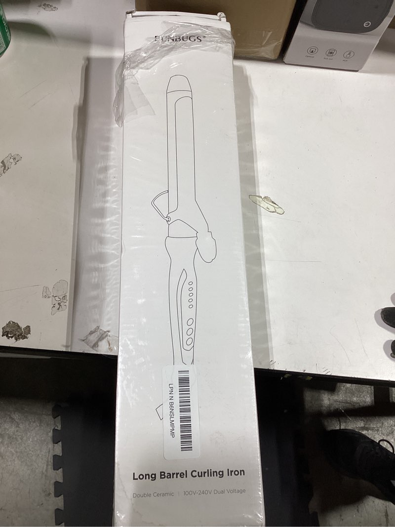 Condition photo showing Good Condition for 1.25'' double ceramic long barrel curling iron - 8'' extended wand | 5 heat settings | dual voltage | auto shut-off | anti-slip styling for long hair (bag, mat, glove) 1.25 inch