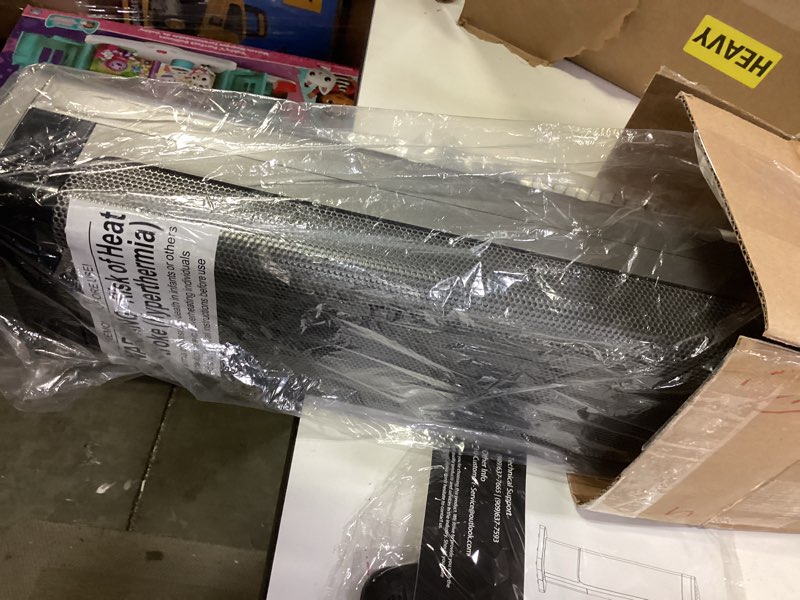 Condition photo showing Good Condition for 24" Space Heater, 1500W Portable Heaters for Indoor Outdoor Use, Fast Heating with 60° Oscillation, Adjustable Thermostat Up to 99°F, Tip-Over Protection & 12H Timer for Bedroom, Office, Black Black 24"*8.5"*6.7"