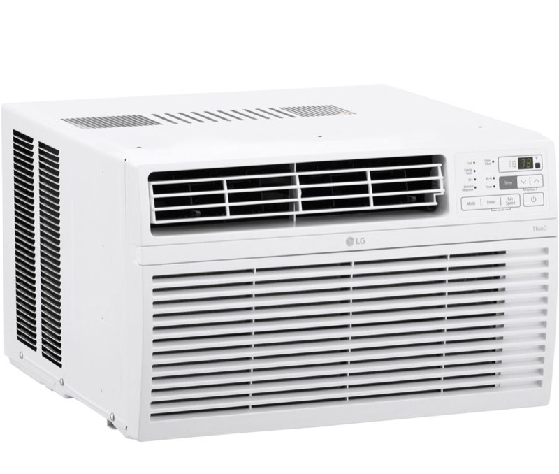 lg 10000 btu smart wi-fi enabled, ultra-quite, quick and easy installation window air conditioner with remote, thinq technology, washable filter, eco-friendly r32 refrigerant (white)