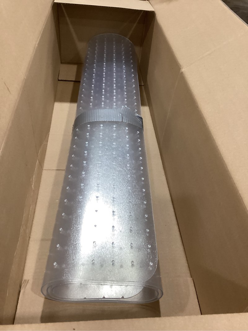 Condition photo showing Good Condition for kuyal desk chair mat for carpet, 36'' x 48'' rectangle transparent mats for chairs good for desks, office and home, easy glide, protects floors for low and no pile carpeted floors 36"x48" for carpet