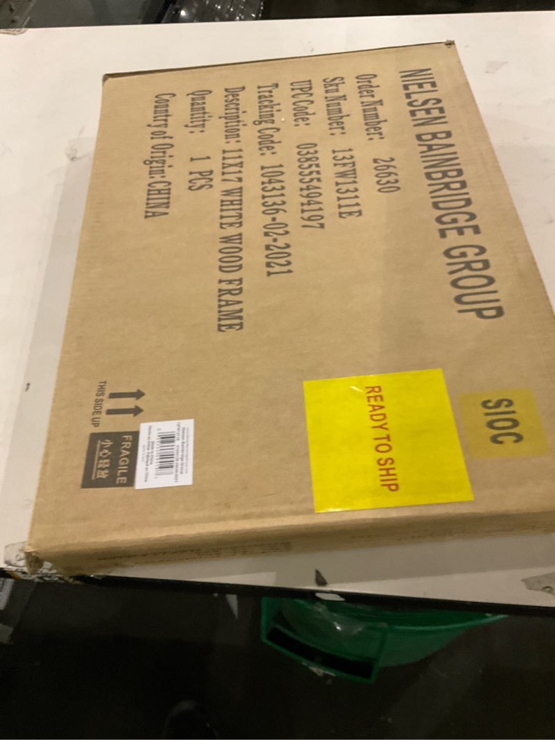 Condition photo showing As Is for Gallery Solutions 11x17 White Wood Wall Poster Frame White 11" x 17"