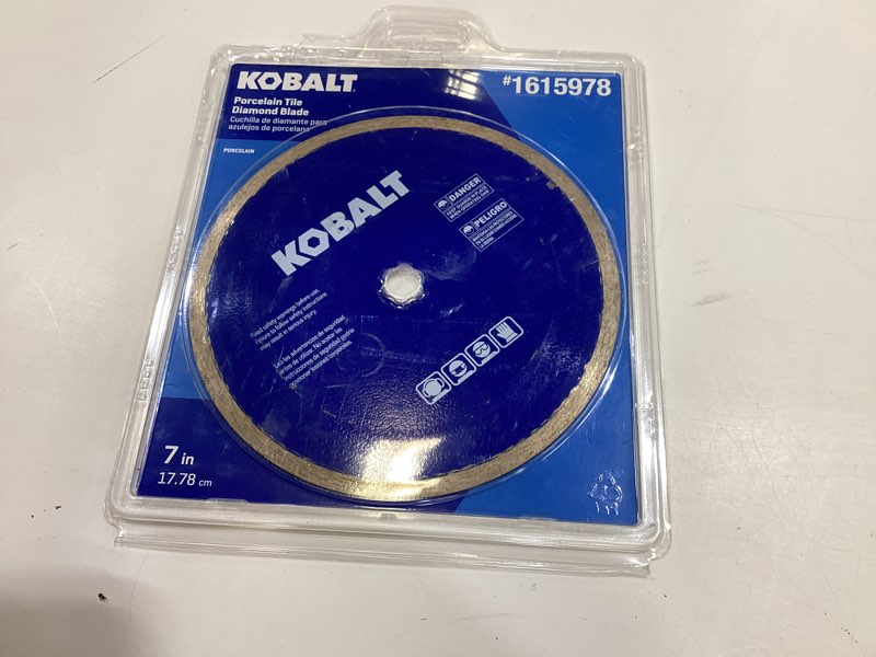 Condition photo showing As Is for kobalt 7-in wet continuous rim diamond saw blade