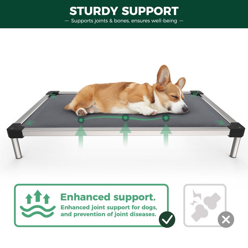 fxw titannest chew-proof elevated dog bed, raised cot for indoor/outdoor/camping use, durable & wash