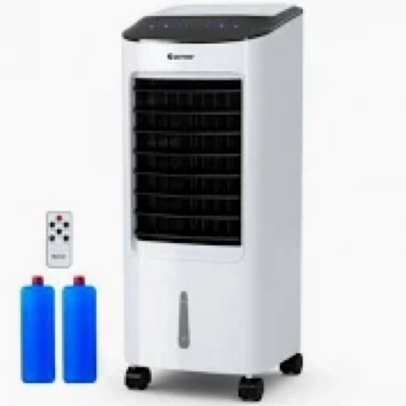 Evaporative Air Cooler - Portable AC Fan Humidifier with Remote - 7L Tan