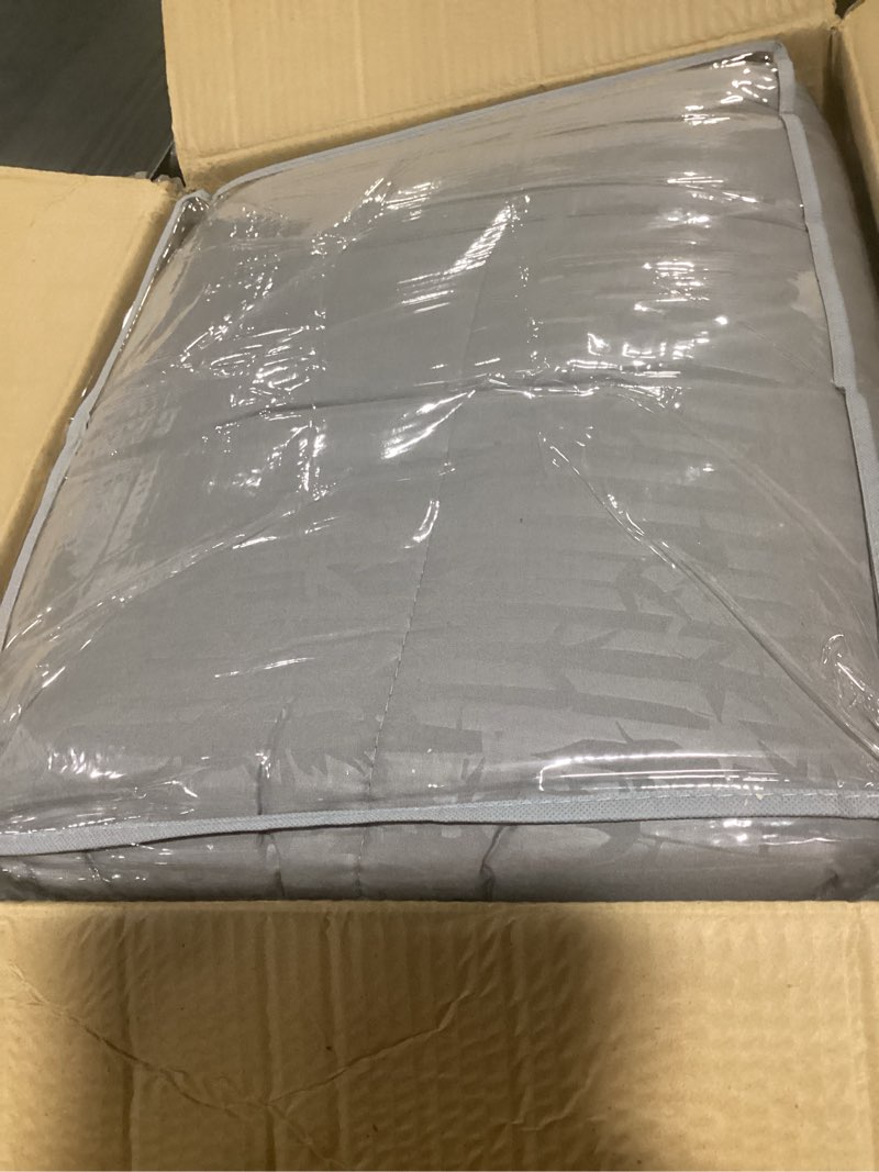 Condition photo showing Good Condition for unikome king comforter set dark gray - ultra soft boho pintuck down alternative bedding set for all seasons, 3 pieces lightweight warm pinch pleat bed set with comforter, 2 pillowcases 08 dark gray king(104"x92")