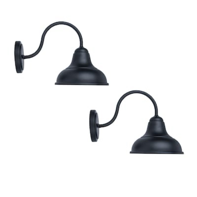 Project Source Barn light 2 -Pack 1 -Light 9.45-in H Matte Black Hardwired Outdoor Wall Light