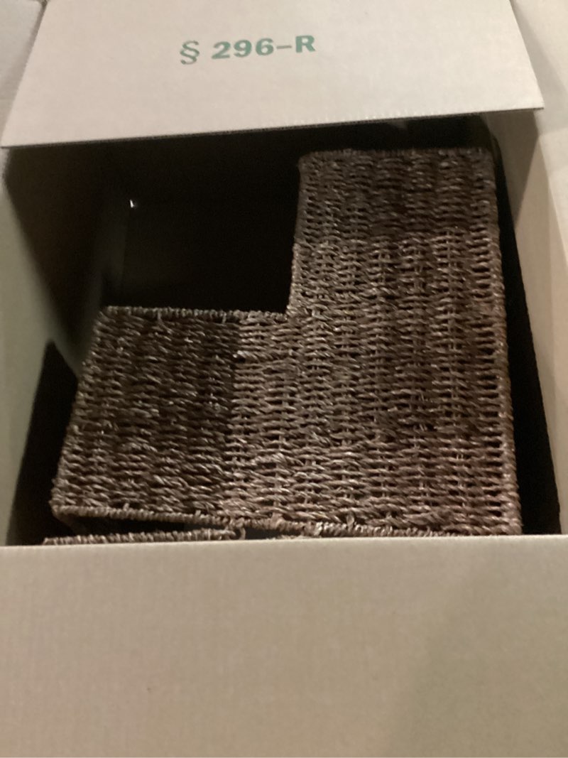 Condition photo showing Good Condition for Trademark Innovations 15" Wicker Storage Stair Basket With Handles (Light Brown)