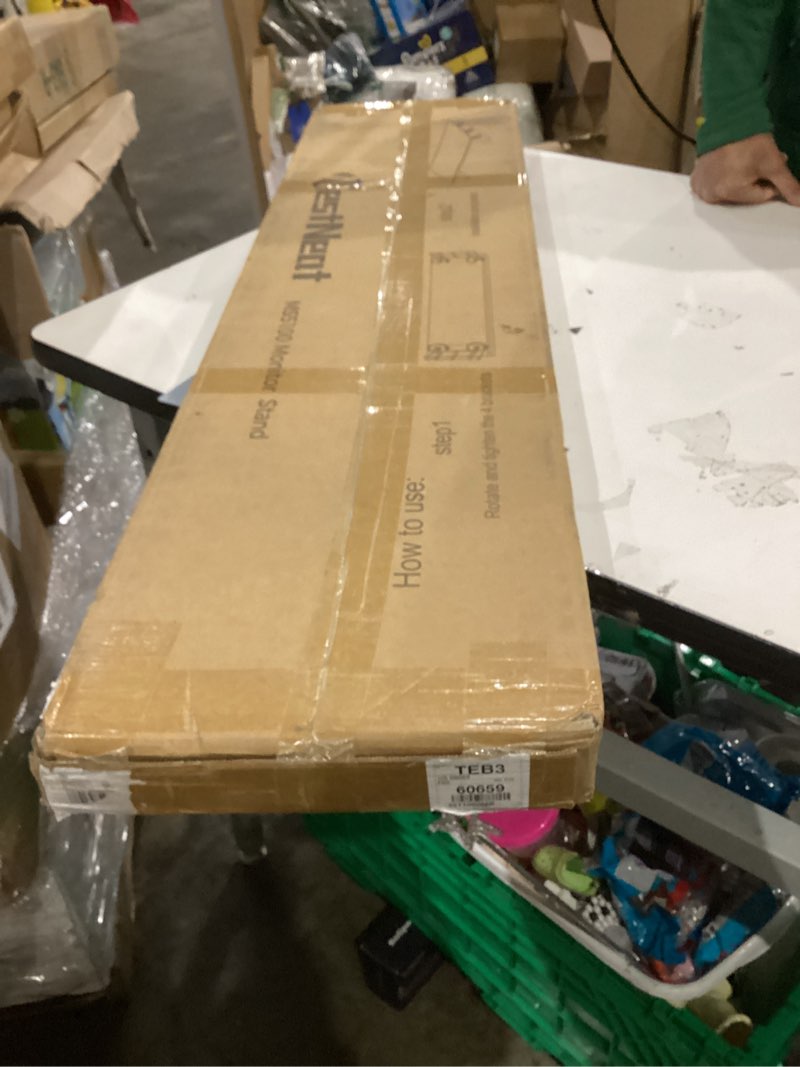 Condition photo showing New/Like New for NestNeat Dual Monitor Stand Riser, 39 Inch Large Wood Monitor Stands for 2 Monitors, Desk Monitor Riser for Computer/Laptop/Printer/TV, Stand Riser up to 220 lbs Walnut 39.4in